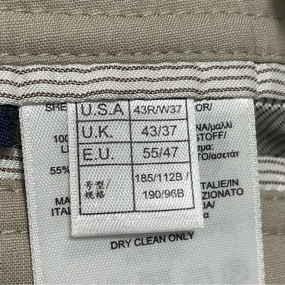 Brooks Brothers 1818 Fitzgerald 100% Wool Beige Suit Coat Blazer Size 43R W37 - Picture 13 of 16